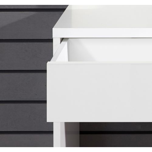 Coiffeuse, Table De Maquillage Avec Miroir Coloris Blanc Mat - L. 85 X H. 141 X P. 40 Cm