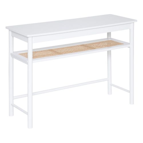 Table De Console, Meuble De Console En Bois Coloris Blanc - L. 110 X P. 40  X H. 80  Cm