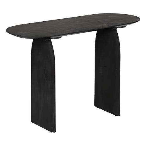 Table De Console, Meuble De Console En Bois De Manguier Coloris Noir - L. 110 X P. 45 X H. 77 Cm