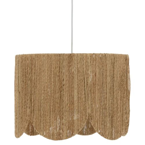 Lampe Suspendue, Suspension Luminaire En Fer Blanc Et Bois De Jute Coloris Naturel