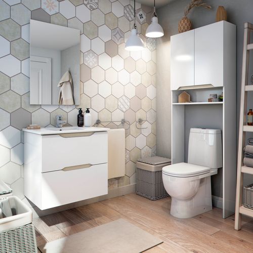 Ensemble De Salle Salle De Bain Coloris Blanc Et Cambrian