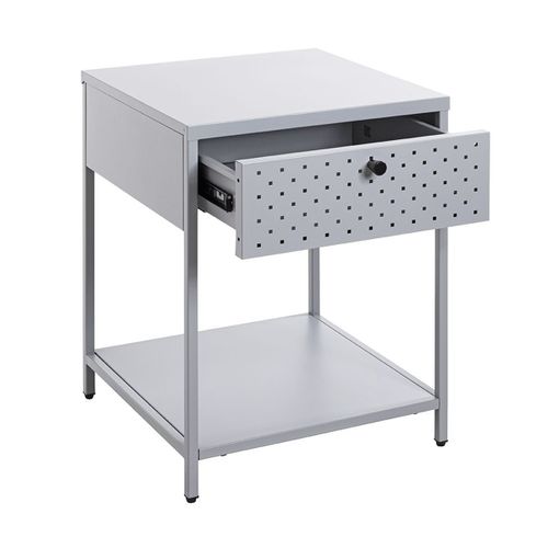 Meuble Console, Table Console En Métal Coloris Gris  -longueur 40 X Profondeur 40 X Hauteur 53 Cm