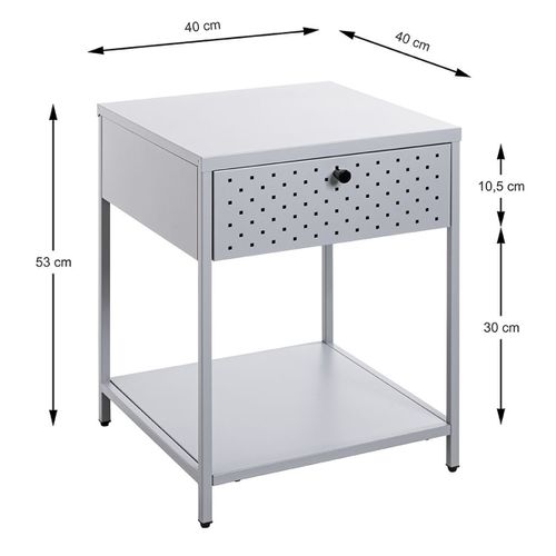 Meuble Console, Table Console En Métal Coloris Gris  -longueur 40 X Profondeur 40 X Hauteur 53 Cm