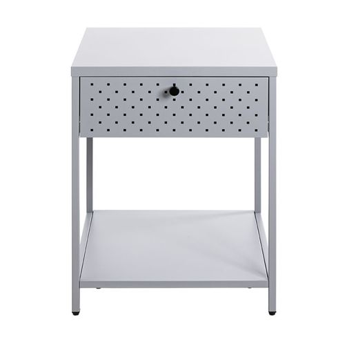 Meuble Console, Table Console En Métal Coloris Gris  -longueur 40 X Profondeur 40 X Hauteur 53 Cm