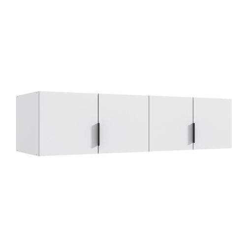 Surmeuble Pour Armoire, Meuble De Rangement Avec 4 Portes Coloris Blanc