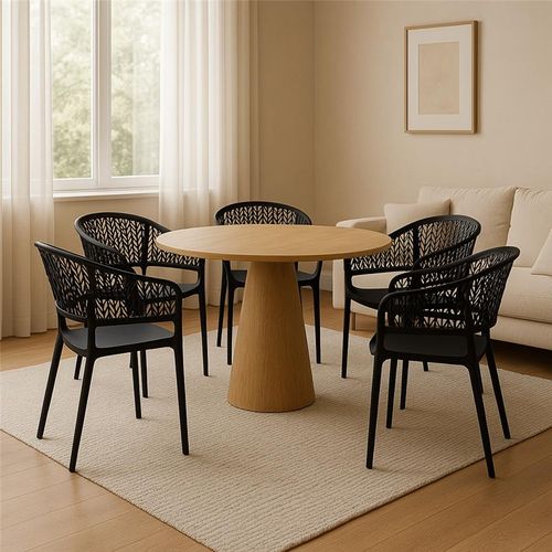 Lot De 6 Chaises De Jardin Empilables En Résine Coloris anthracite - L. 59 X P. 56 X H. 79 Cm