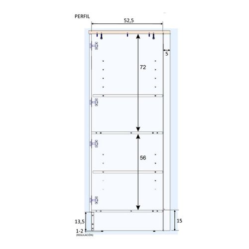 Colonne Armoire De Cuisine Avec 1 Porte Coloris Blanc Brillant/chêne Canadien