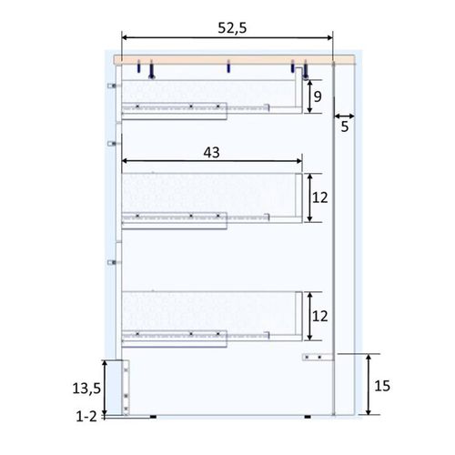 Ensemble De Cuisine Composé De 3 Modules Coloris Blanc Brillant/chêne Canadien