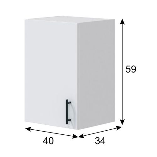 Meuble à Suspendre, Meuble Haut De Cuisine Mural Avec 1 Porte Coloris Blanc Brillant