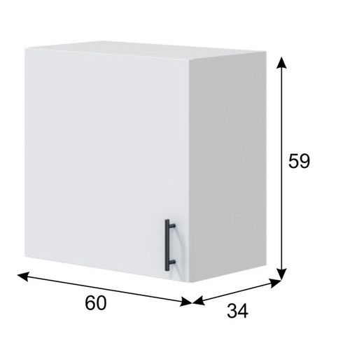 Meuble à Suspendre, Meuble Haut Pour Cuisine Avec 1 Porte Coloris Blanc Brillant
