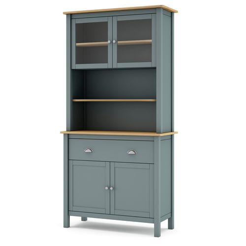 Buffet, Meuble De Rangement Avec 4 Portes Et 2 Tiroirs Coloris Vert Kaki, Chêne