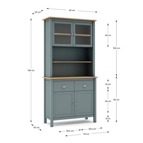Buffet, Meuble De Rangement Avec 4 Portes Et 2 Tiroirs Coloris Vert Kaki, Chêne