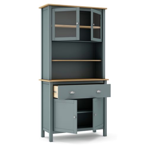 Buffet, Meuble De Rangement Avec 4 Portes Et 2 Tiroirs Coloris Vert Kaki, Chêne