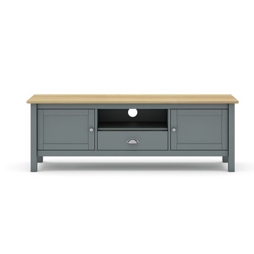 Meuble TV, Meuble De Salon Avec 2 Portes Et 1 Niche Coloris Vert Kaki, Chêne