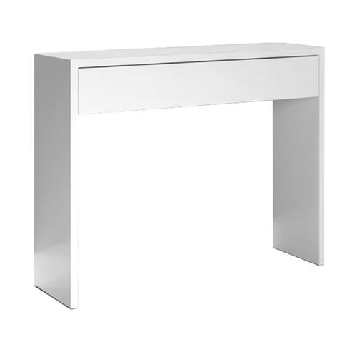 Table Console, Meuble Console Avec 1 Tiroir Coloris Blanc - L. 100 X P. 30 X H. 76 Cm