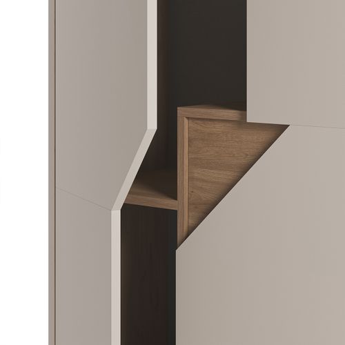 Buffet, Meuble De Rangement Avec 2 Portes Aspect Bois Coloris Chêne, Crème