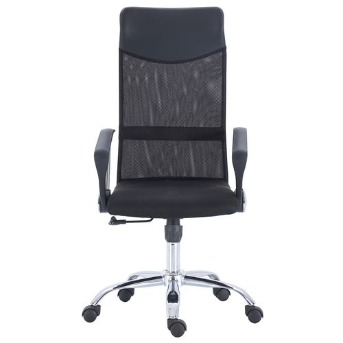 Chaise Du Bureau Pivotante En Simili-cuir Coloris Noir Et Métal Coloris Chromé