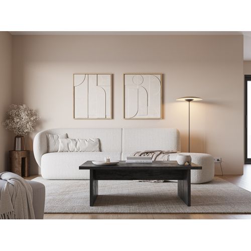 Table Basse, Table De Salon Rectangulaire Aspect Bois Coloris Noir - L. 120 X P. 70 X H. 40 Cm