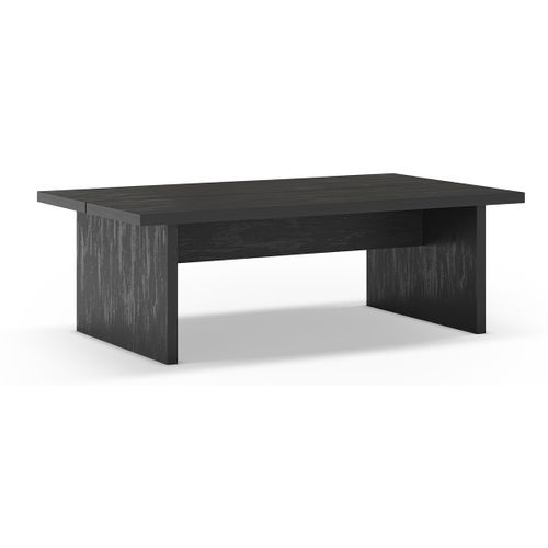 Table Basse, Table De Salon Rectangulaire Aspect Bois Coloris Noir - L. 120 X P. 70 X H. 40 Cm