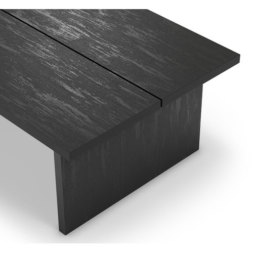 Table Basse, Table De Salon Rectangulaire Aspect Bois Coloris Noir - L. 120 X P. 70 X H. 40 Cm