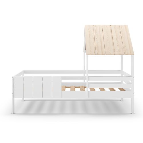 Lit Cabane Pour Enfant En Bois Coloris Blanc Avec Tiroir Intégré, Couchage 90 X 190 Cm