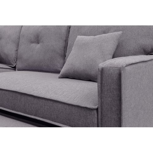Canapé Lit, Canapé De Salon Avec Accoudoirs En Tissu Coloris Gris - L. 210 X P. 85 X H. 90 Cm