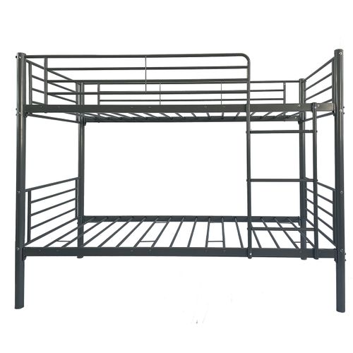Lit Superposé En Métal Coloris Gris, Couchage 90x190 Cm - L. 200 X P. 97 X H. 161 Cm