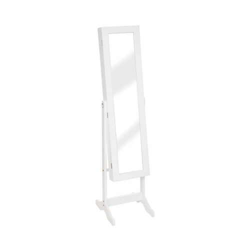 Armoire à Bijoux Avec Miroir Lola Coloris Blanc Longueur 37 X Profondeur 34,5 X Hauteur 146,8 Cm