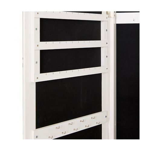 Armoire à Bijoux Avec Miroir Lili Coloris Blanc- Longueur 38 X Profondeur 34 X Hauteur 158 Cm