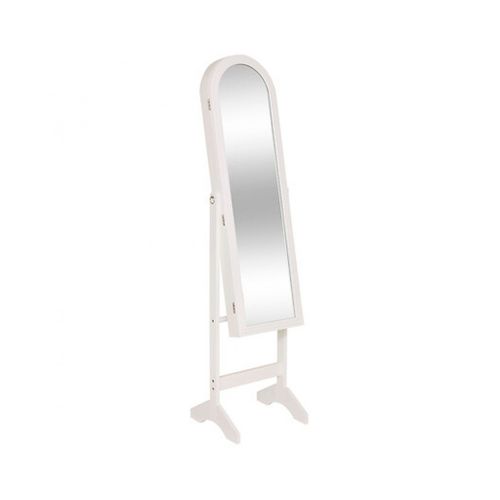 Armoire à Bijoux Avec Miroir Lili Coloris Blanc- Longueur 38 X Profondeur 34 X Hauteur 158 Cm