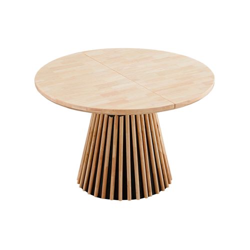 Table à Manger Ronde, Table De Repas Extensible Coloris Chêne Naturel