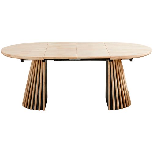 Table à Manger Ronde, Table De Repas Extensible Coloris Chêne Naturel