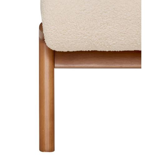 Fauteuil Revêtu De Tissu Bouclette Coloris Ivoire - Longueur 61,4 X Profondeur 75,5 X Hauteur 76 Cm