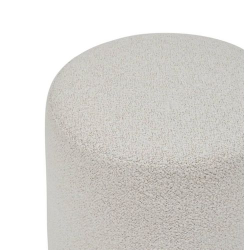 Pouf Ronde En Tissu Bouclette Crème - Longueur 41 X Profondeur 41 X Hauteur 45 Cm