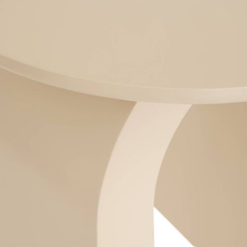 Table D'appoint, Table Ronde Coloris Beige - Diamètre 40 X Hauteur 45 Cm