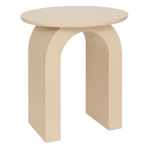 Table D'appoint, Table Ronde Coloris Beige - Diamètre 40 X Hauteur 45 Cm