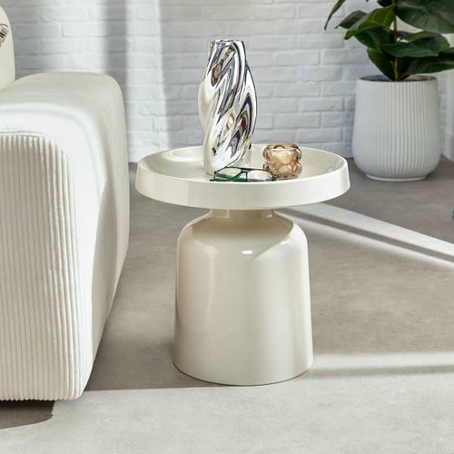 Table D'appoint, Table Basse Ronde En Acier - Diamètre 43 X Hauteur 42 Cm