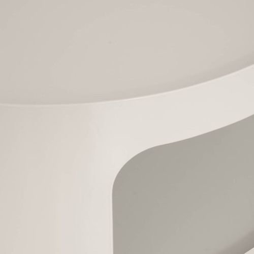 Table D'appoint, Table Basse Ronde En Acier Blanc- Diamètre 32,5 X Hauteur 45 Cm