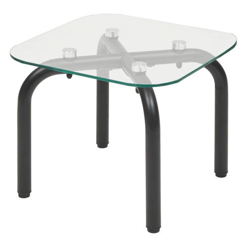 Lot De 2 Tables Basse En Verre Et Métal Noir - Longueur 50 X Largeur.50 X Hauteur 49,5/39,5 Cm