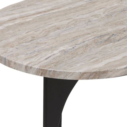 Table D'appoint Console Métal Et Mdf Effet Marbre - Longueur 140 X Largeur 34 X Hauteur 79,5 Cm