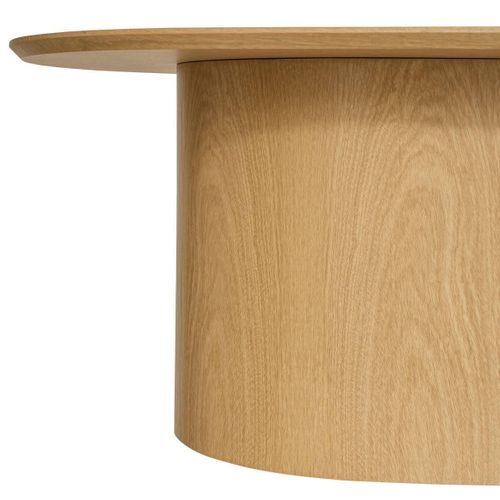 Table Basse Ovale Coloris Effet Bois Clair - Longueur 100 X Largeur 70 X Hauteur 36,4 Cm