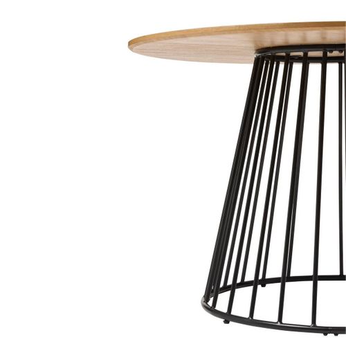 Table à Manger Ronde Avec Pieds En Métal Noir - Diamètre 120 X Hauteur 75 Cm