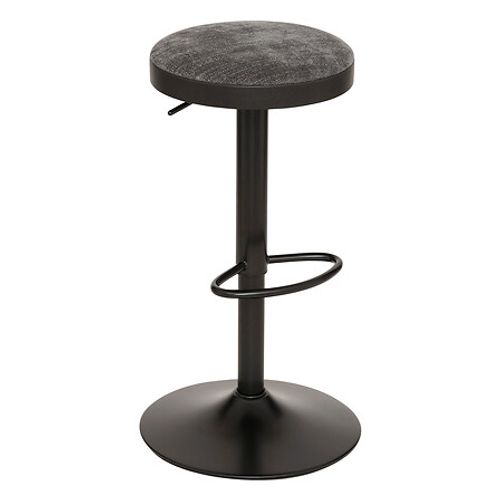 Lot De 2 Tabouret De Bar Ajustable Et Pivotant Coloris Noir Et Gris - Diamètre 41,5 X Hauteur 76 Cm