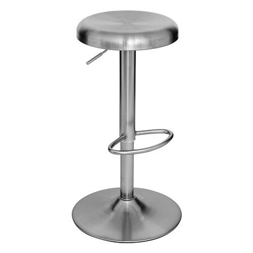 Lot De 2 Tabouret De Bar Ajustable Et Pivotant En Acier Chromé - Diamètre 41,5 X Hauteur 76 Cm