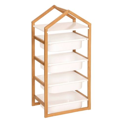 Meuble De Rangement Pour Enfant Avec 4 Bacs - Longueur 43 X Profondeur 30 X Hauteur 94,5 Cm