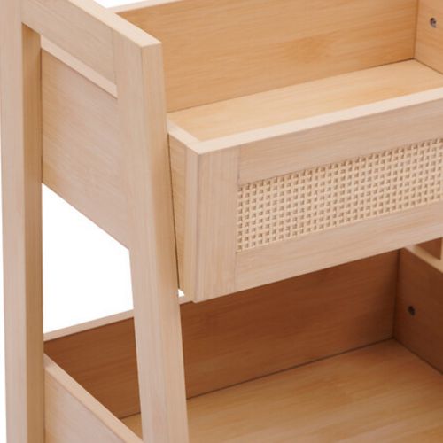 Desserte De 3 Compartiments Coloris Effet Bois Clair - Longueur 40 X Largeur 34,2 X Hauteur 80 Cm