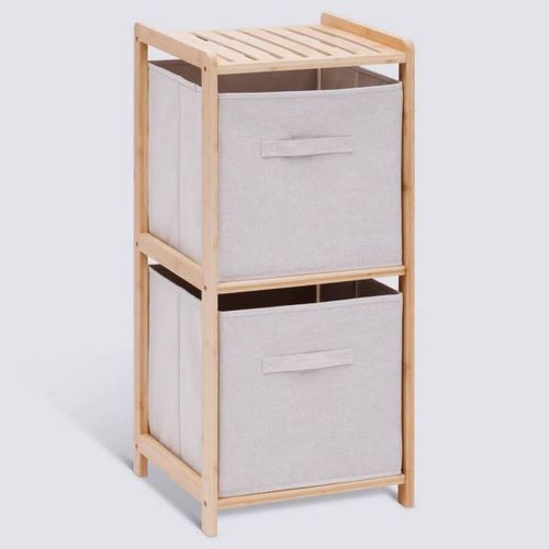 Etagère Meuble De Rangement Avec 2 Bacs - Longueur 34,7 X Profondeur 33 X Hauteur 77,5 Cm