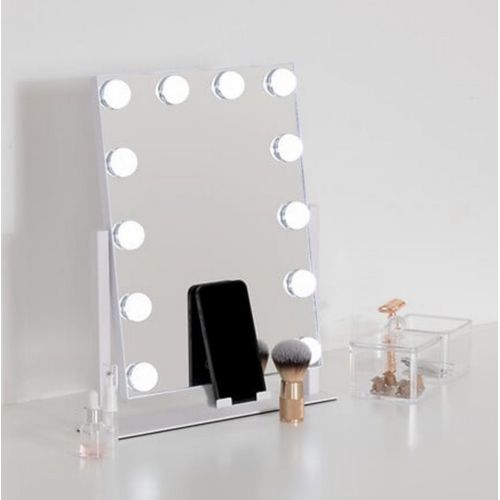 Miroir Pivotant Avec Éclairage LED Écran Tactile Coloris Blanc - L. 35 X P. 7 X H. 43 Cm