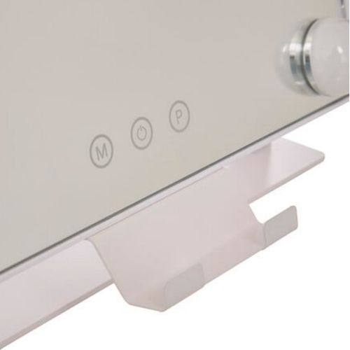 Miroir Pivotant Avec Éclairage LED Écran Tactile Coloris Blanc - L. 35 X P. 7 X H. 43 Cm