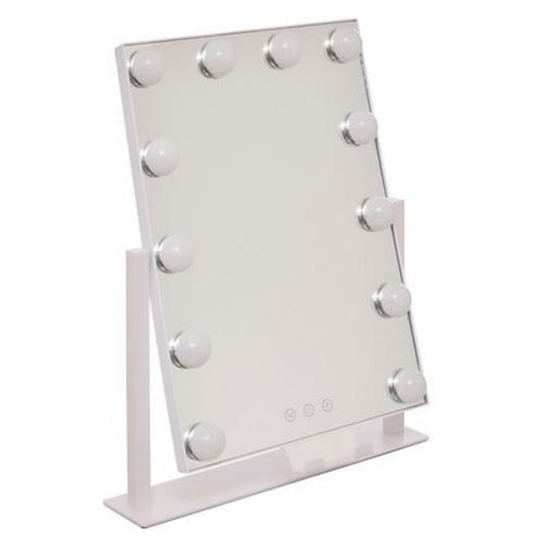 Miroir Pivotant Avec Éclairage LED Écran Tactile Coloris Blanc - L. 35 X P. 7 X H. 43 Cm